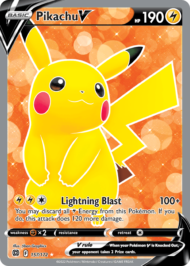 Pikachu V — Brilliant Stars #157/172, PSA 10