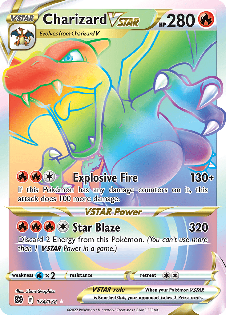 Charizard VSTAR — Brilliant Stars #174/172, PSA 10