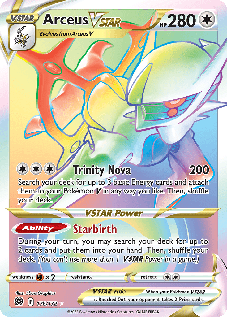 Arceus VSTAR — Brilliant Stars #176/172, PSA 10