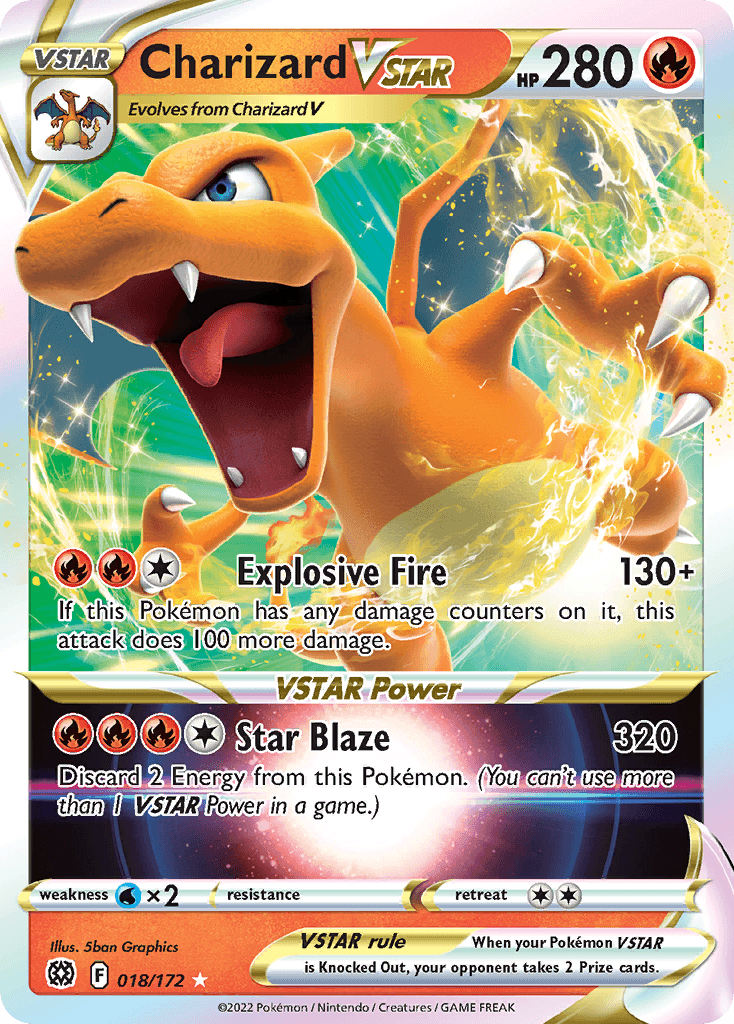 Charizard VSTAR — Brilliant Stars #18/172, PSA 10