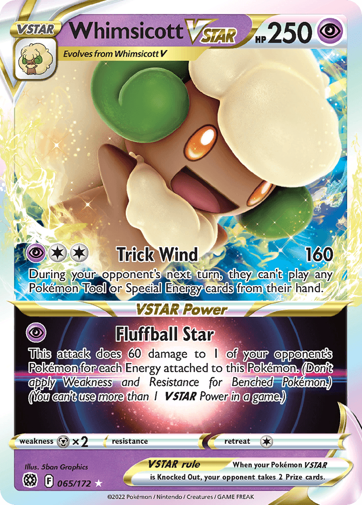 Whimsicott VSTAR — Brilliant Stars #65/172, PSA 10