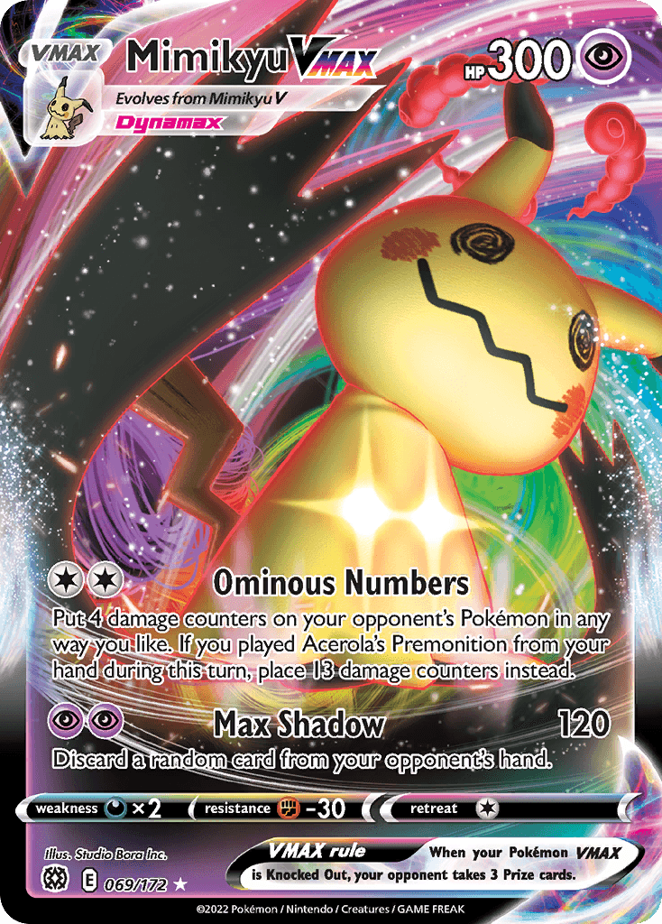 Mimikyu VMAX — Brilliant Stars #69/172, PSA 9