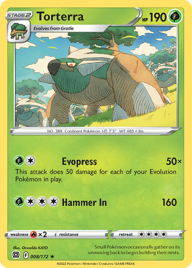 Torterra — Brilliant Stars #8/172, PSA 8