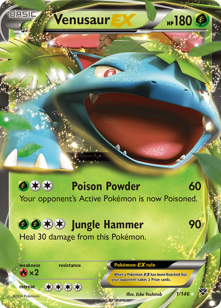 Venusaur EX — XY #1/146, raw, NM