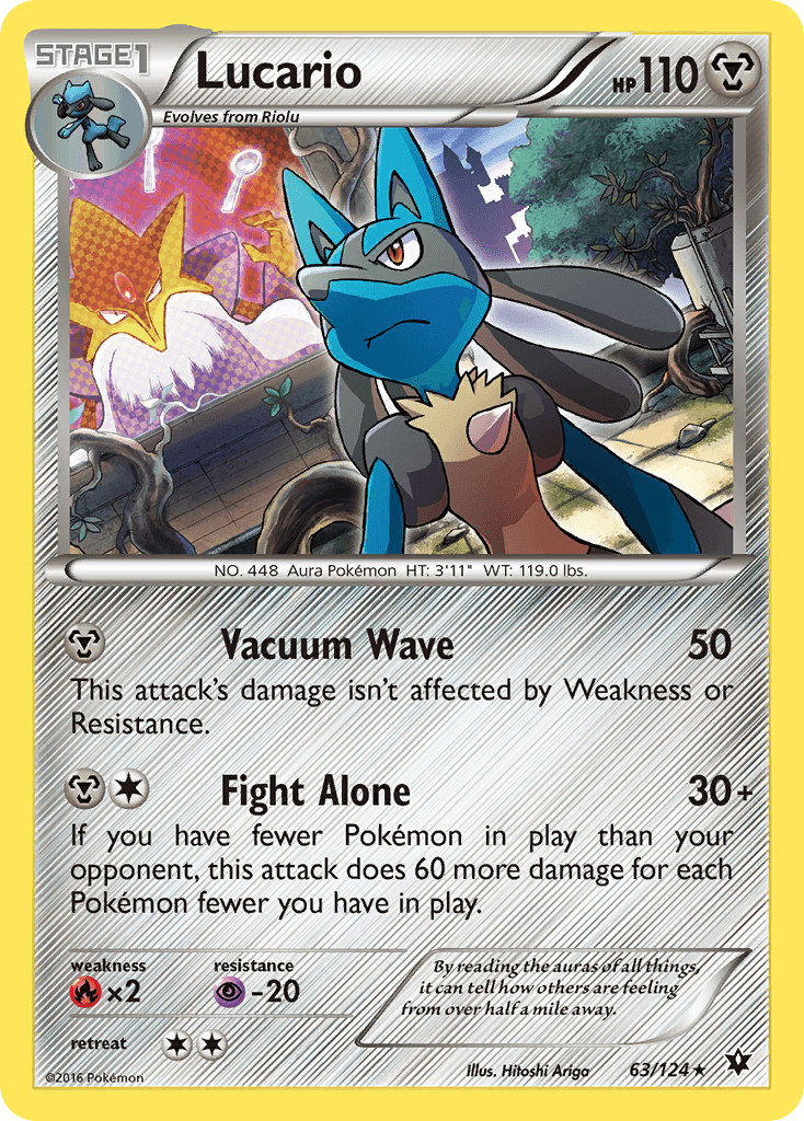 Lucario — Fates Collide #63/124, raw, NM