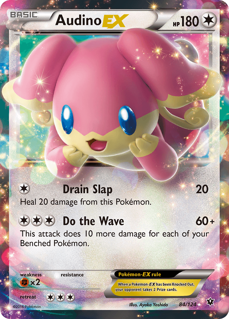 Audino EX — Fates Collide #84/124, raw, NM