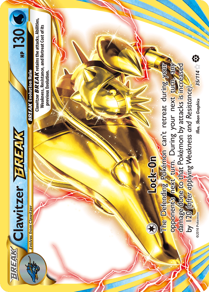 Clawitzer BREAK — Steam Siege #35/114, raw, NM