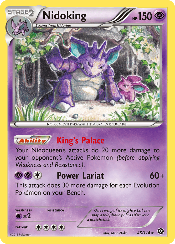 Nidoking — Steam Siege #45/114, PSA 9