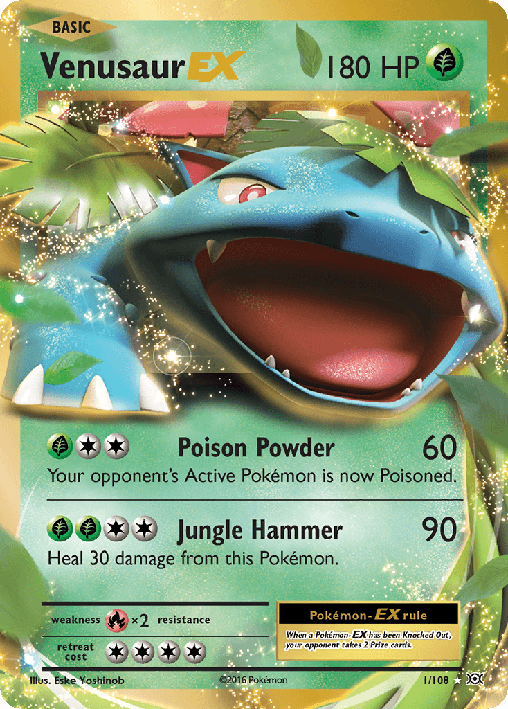 Venusaur EX — Evolutions #1/108, PSA 9