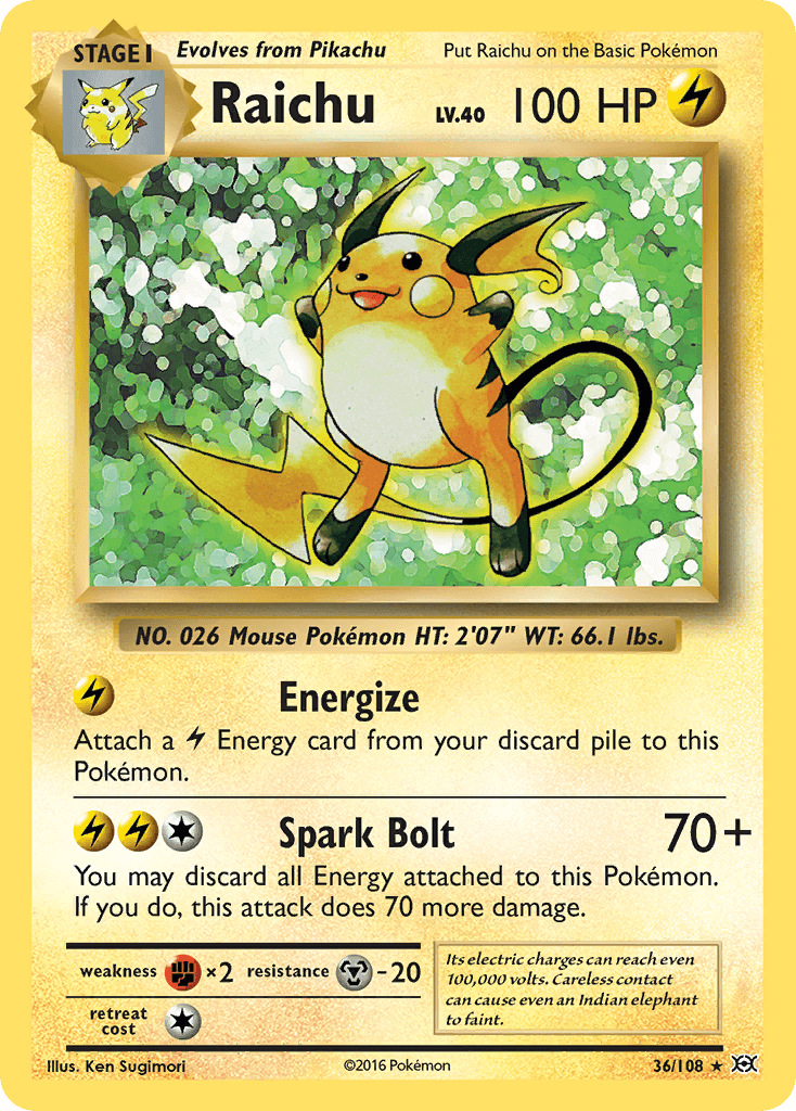 Raichu — Evolutions #36/108, CGC 10