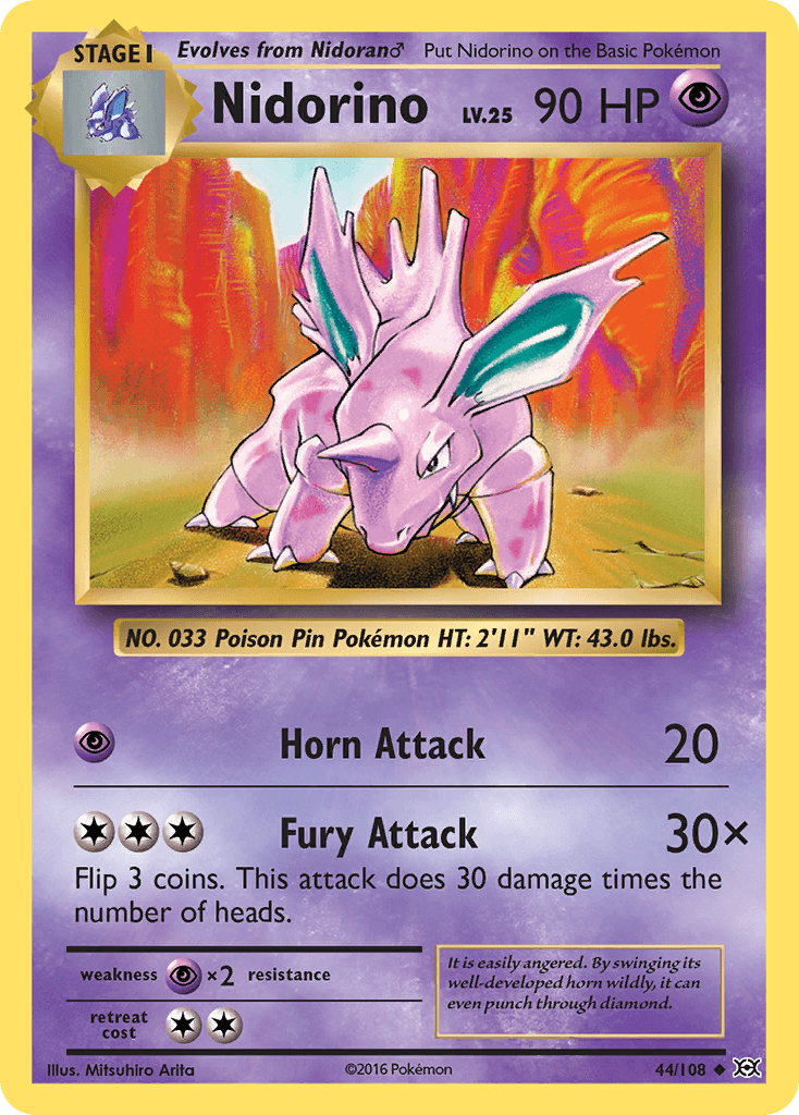 Nidorino — Evolutions #44/108, PSA 9
