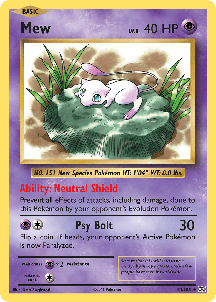 Mew — Evolutions #53/108, PSA 10