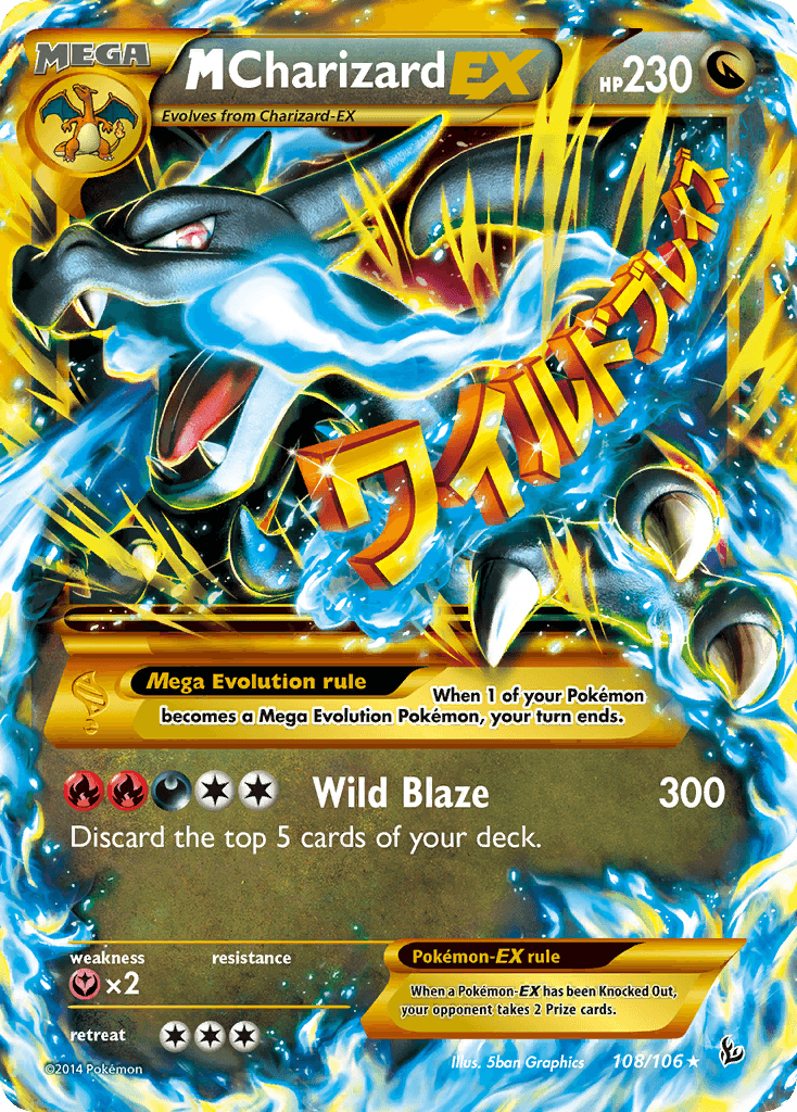 M Charizard EX — Flashfire #108/106, PSA 8
