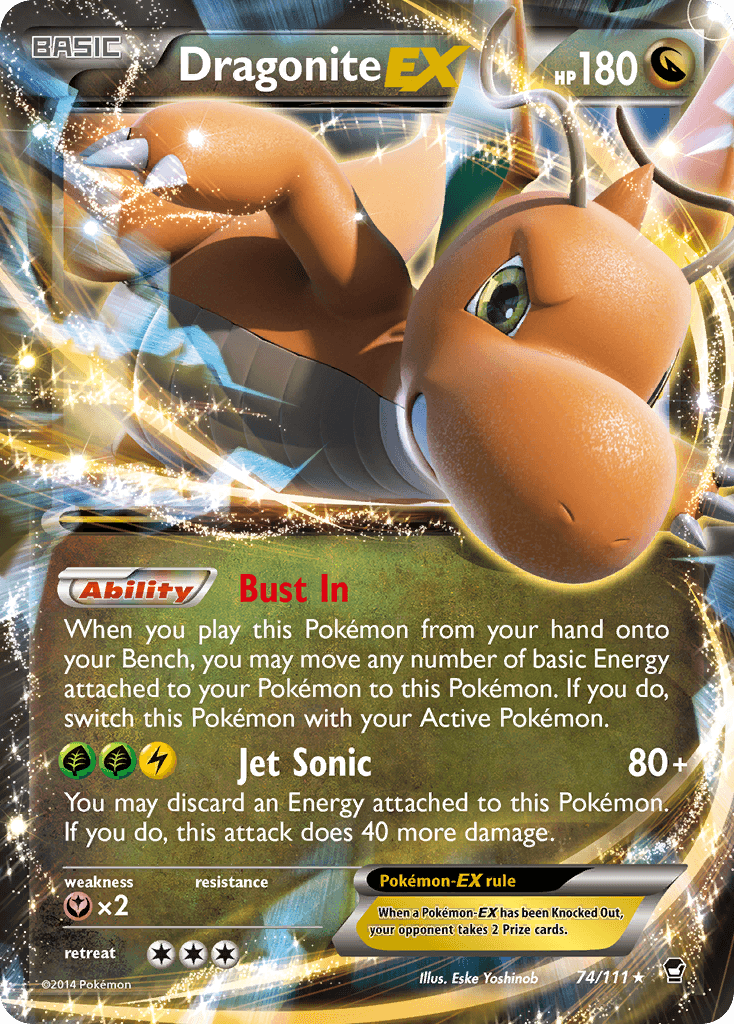 Dragonite EX — Furious Fists #74/111, PSA 10
