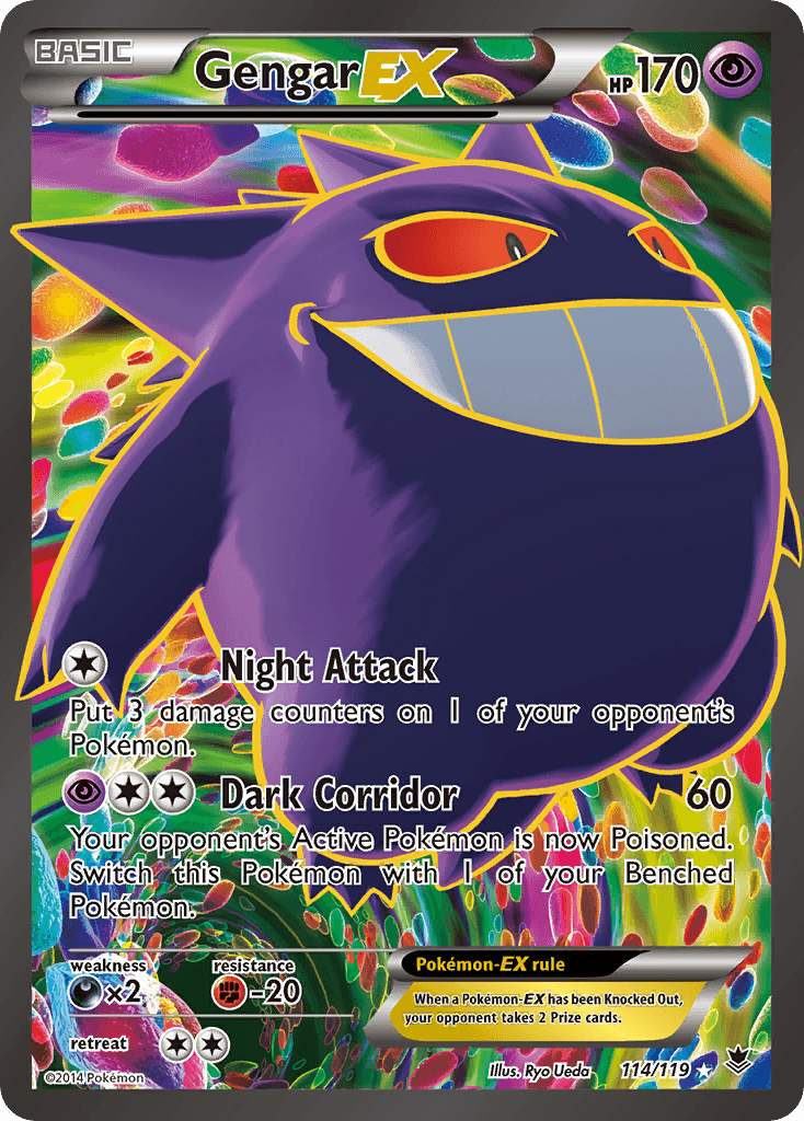Gengar EX — Phantom Forces #114/119, PSA 8