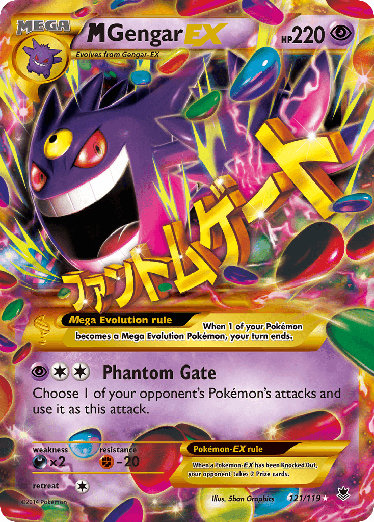 M Gengar EX — Phantom Forces #121/119, PSA 8