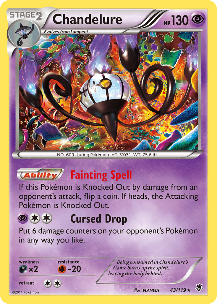 Chandelure — Phantom Forces #43/119, raw, NM