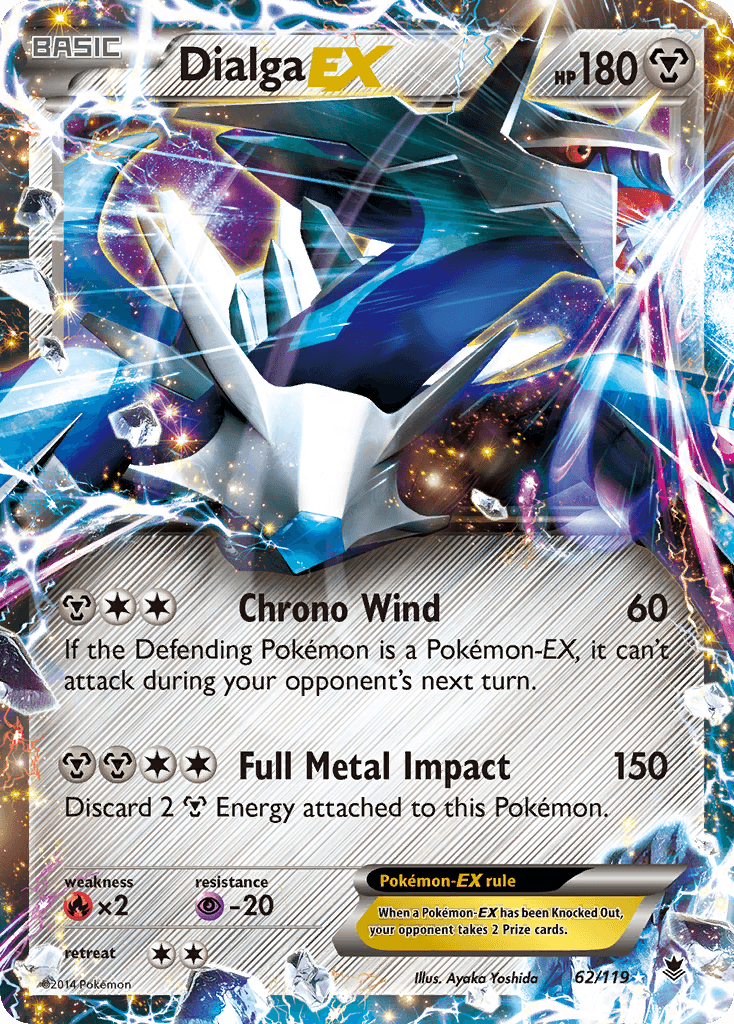 Dialga EX — Phantom Forces #62/119, raw, NM