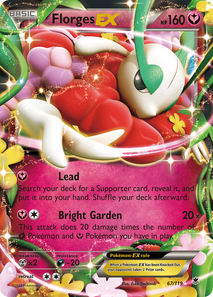 Florges EX — Phantom Forces #67/119, raw, NM