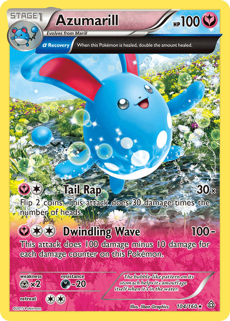 Azumarill — Primal Clash #104/160, raw, NM