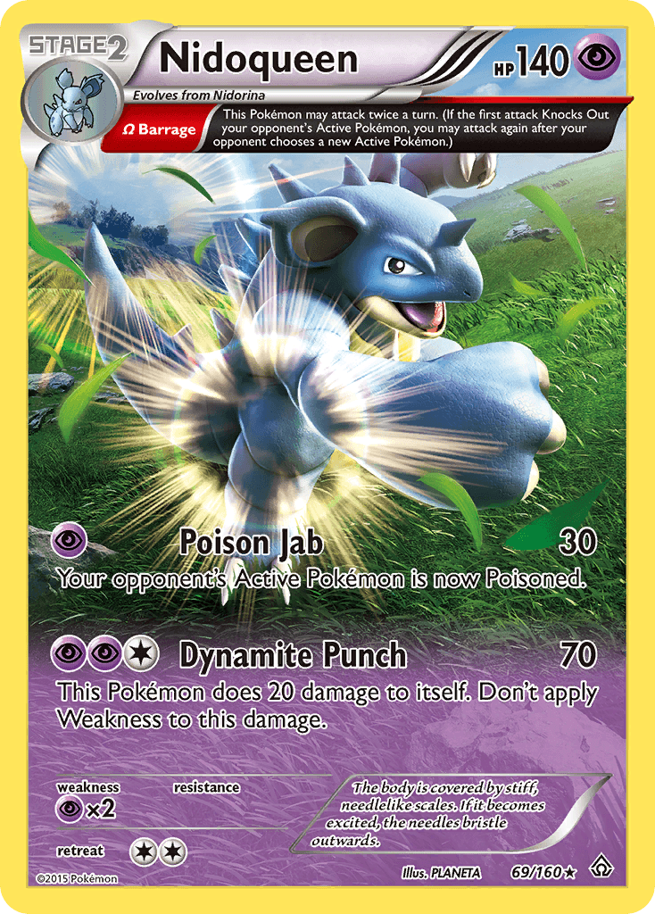 Nidoqueen — Primal Clash #69/160, raw, NM