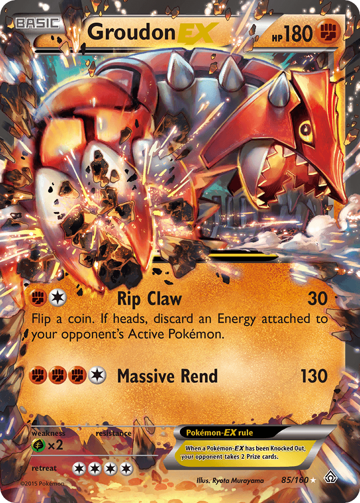 Groudon EX — Primal Clash #85/160, raw, NM