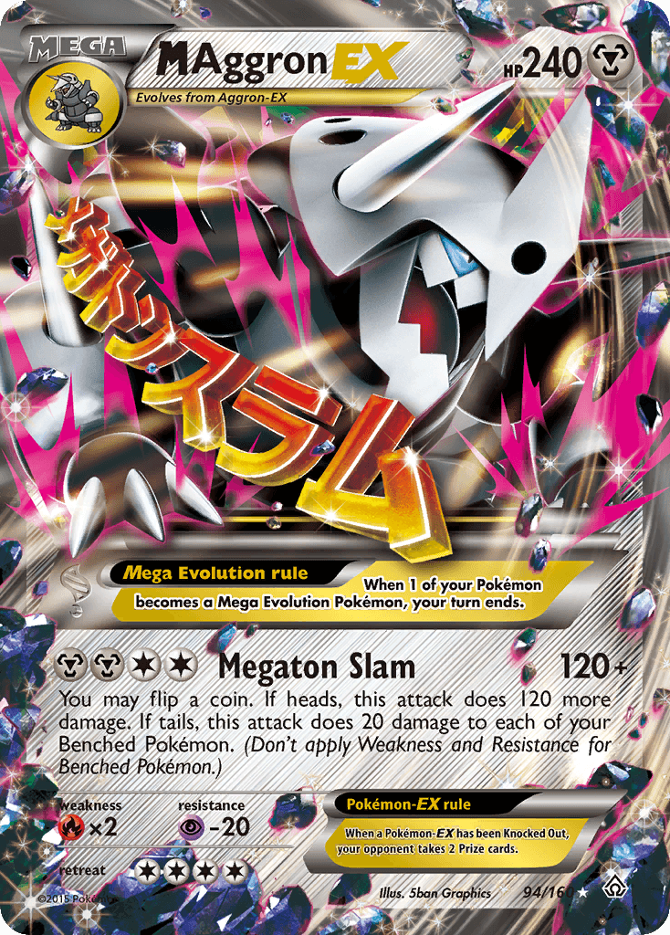 M Aggron EX — Primal Clash #94/160, raw, NM