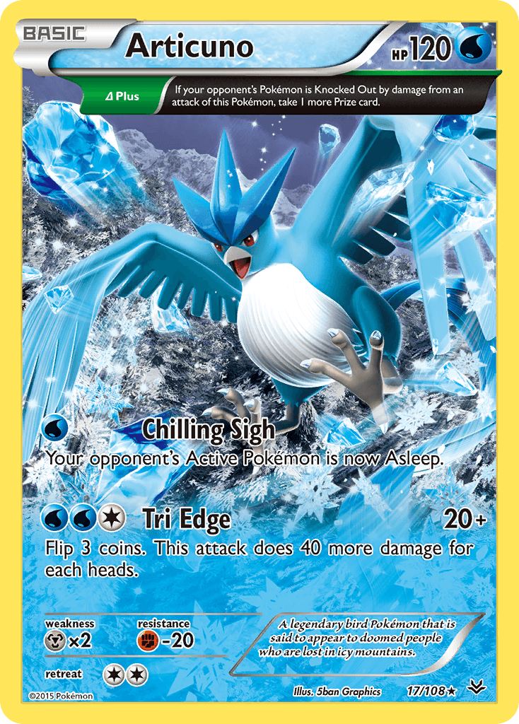 Articuno — Roaring Skies #17/108, raw, NM