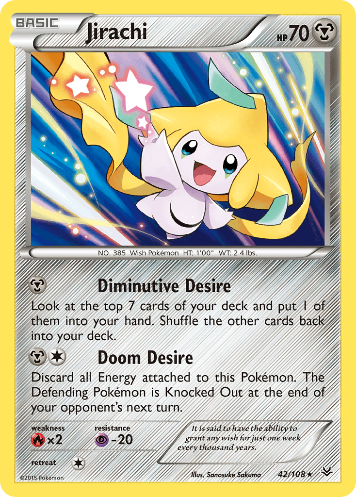 Jirachi — Roaring Skies #42/108, raw, NM