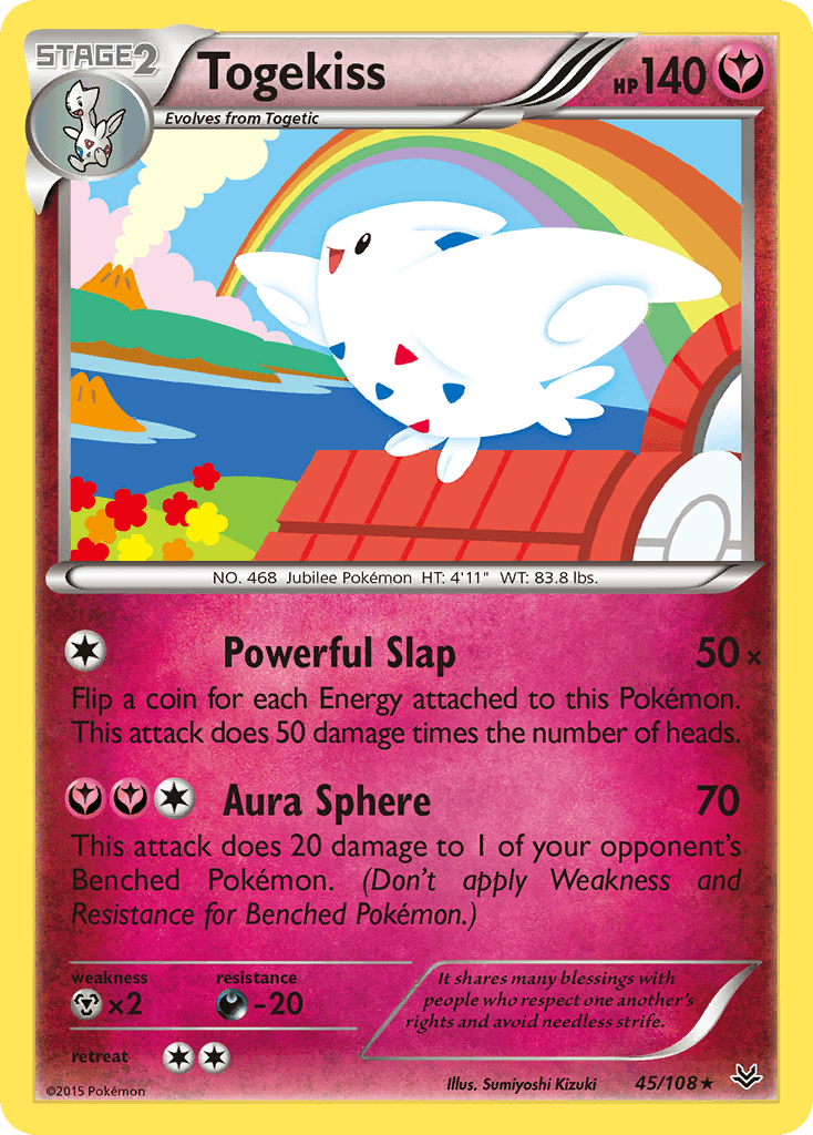 Togekiss — Roaring Skies #45/108, raw, NM