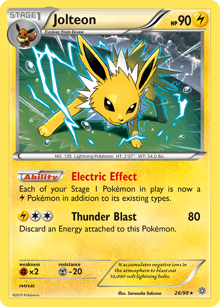 Jolteon — Ancient Origins #26/98, raw, NM
