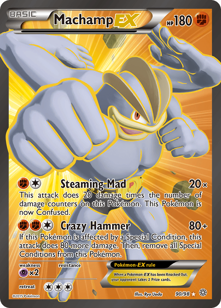 Machamp EX — Ancient Origins #90/98, raw, NM