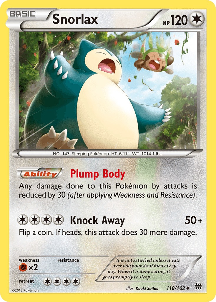 Snorlax — BREAKthrough #118/162, raw, NM