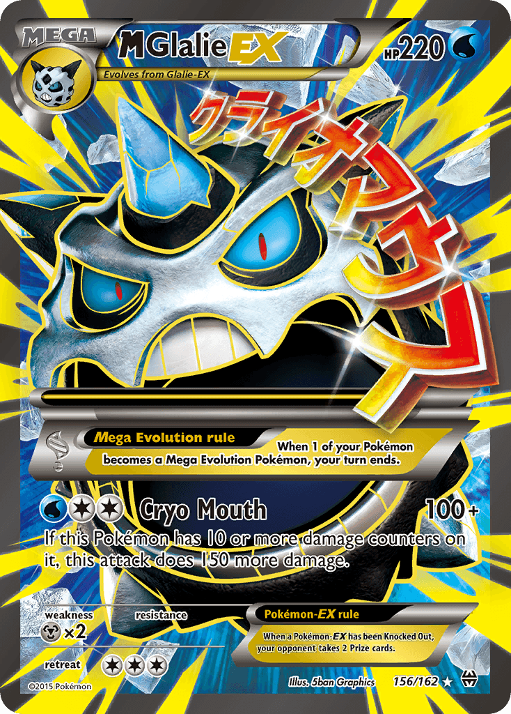 M Glalie EX — BREAKthrough #156/162, raw, NM