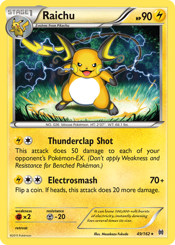 Raichu — BREAKthrough #49/162, raw, NM