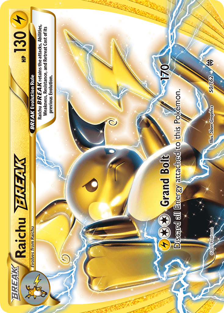 Raichu BREAK — BREAKthrough #50/162, raw, NM