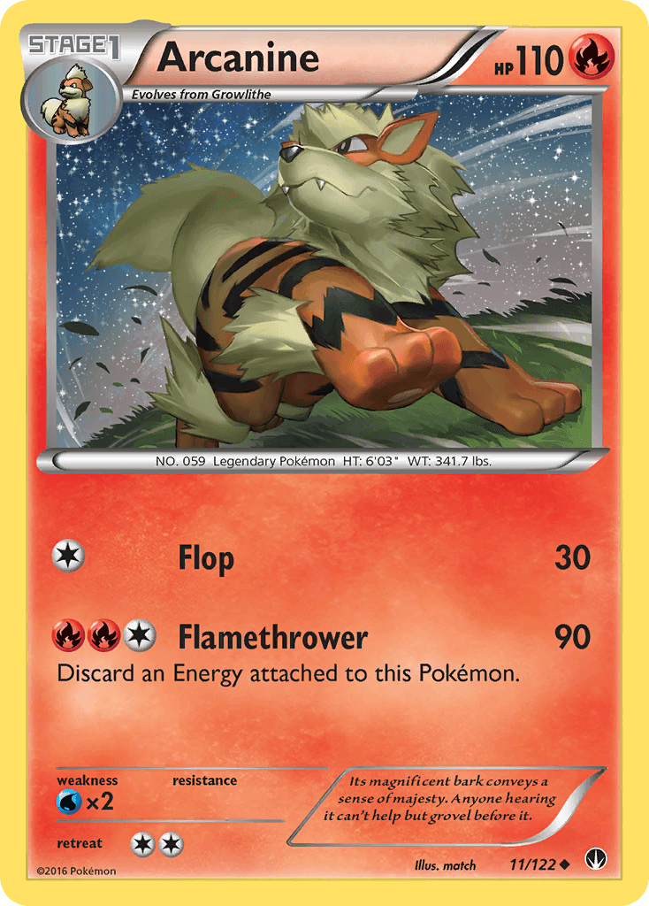 Arcanine — BREAKpoint #11/122, raw, NM