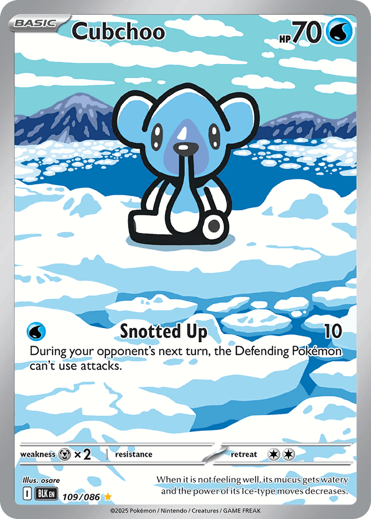 Cubchoo — Black Bolt #109/86, raw, NM
