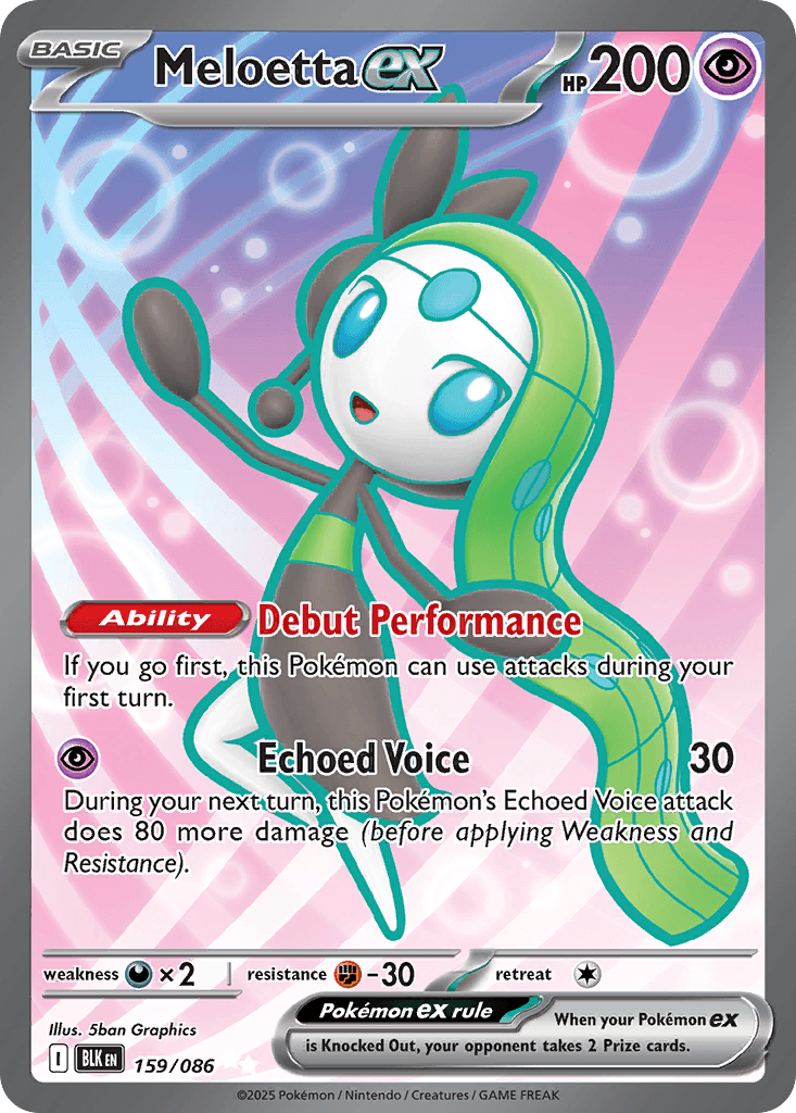 Meloetta ex — Black Bolt #159/86, PSA 10