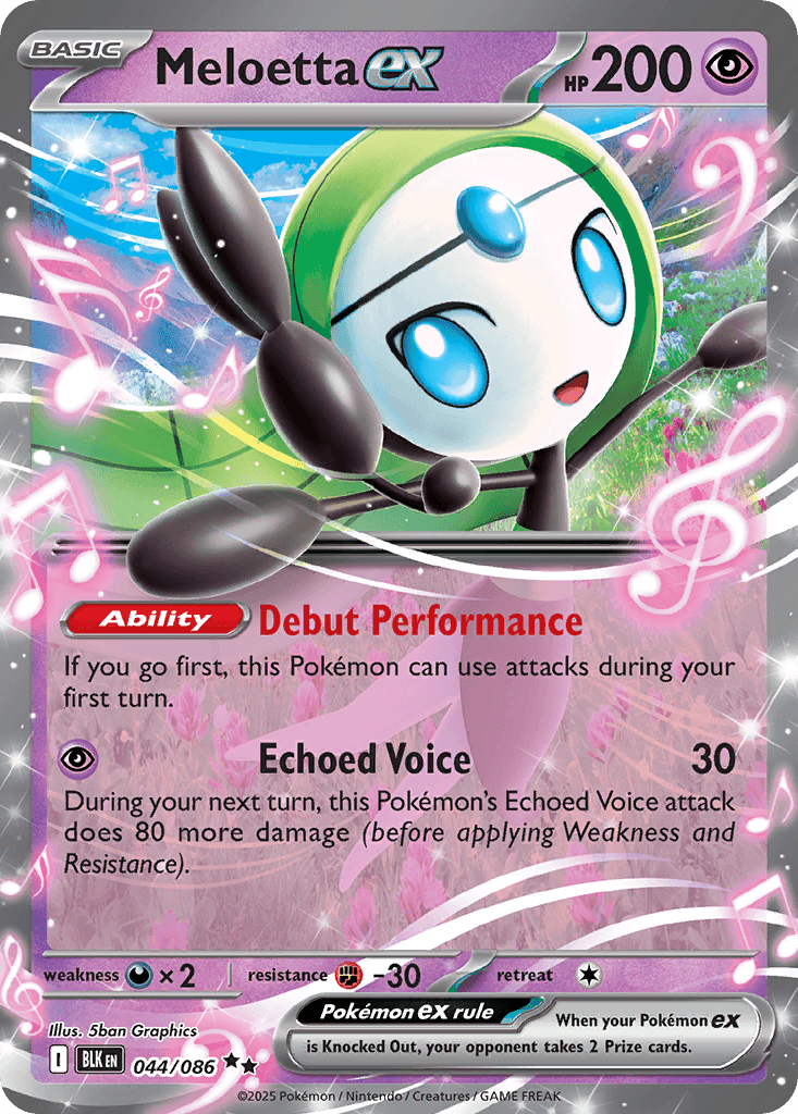 Meloetta ex — Black Bolt #44/86, CGC 10