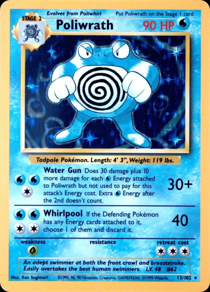 Poliwrath — Base #13/102, PSA 9