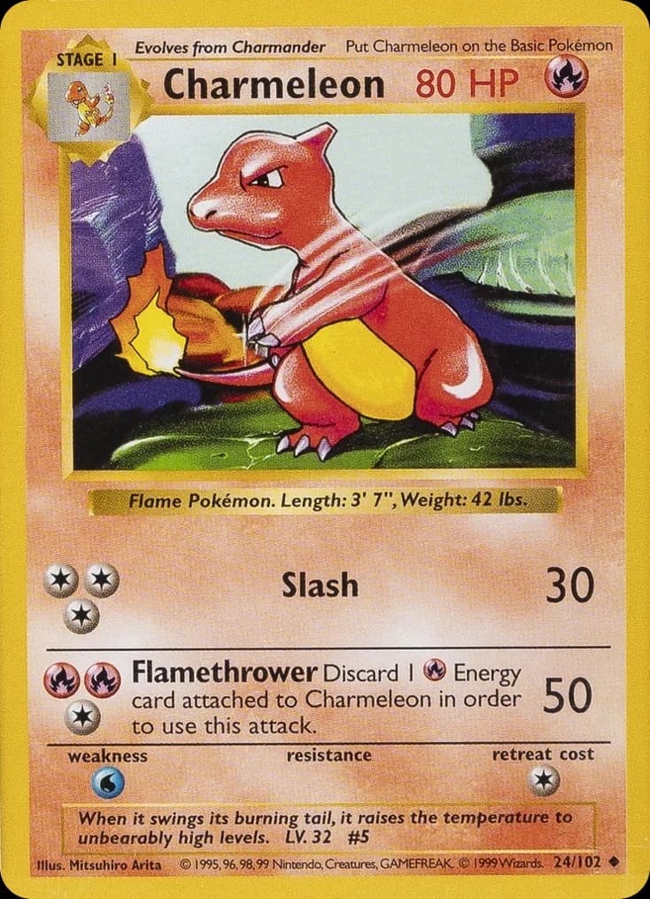 Charmeleon — Base #24/102, PSA 10