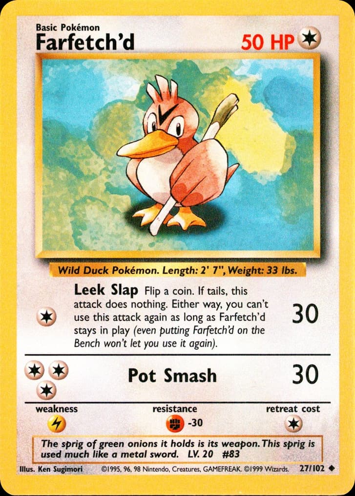 Farfetch'd — Base #27/102, PSA 10