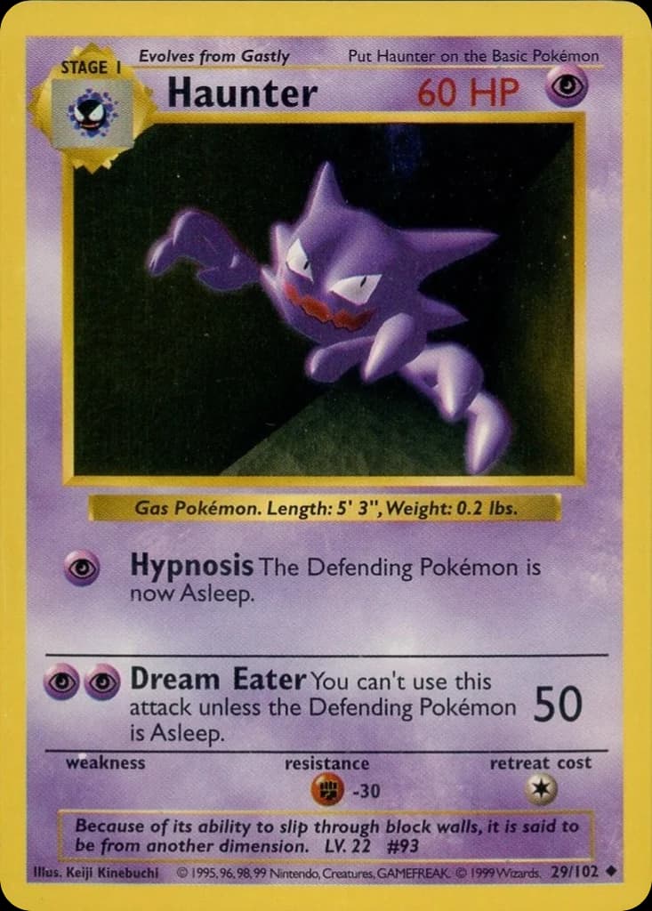 Haunter — Base #29/102, raw, NM