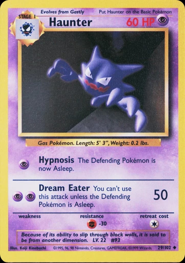 Haunter — Base #29/102, PSA 9