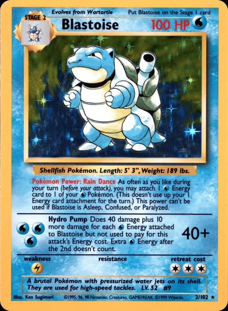 Blastoise — Base #2/102, PSA 8