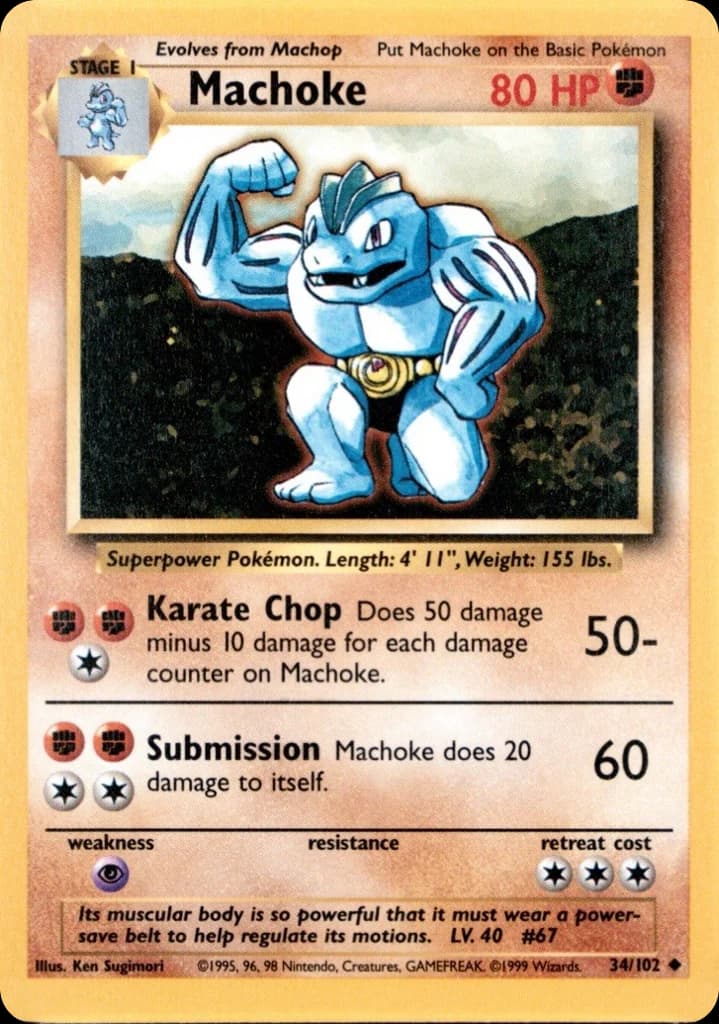 Machoke — Base #34/102, PSA 10