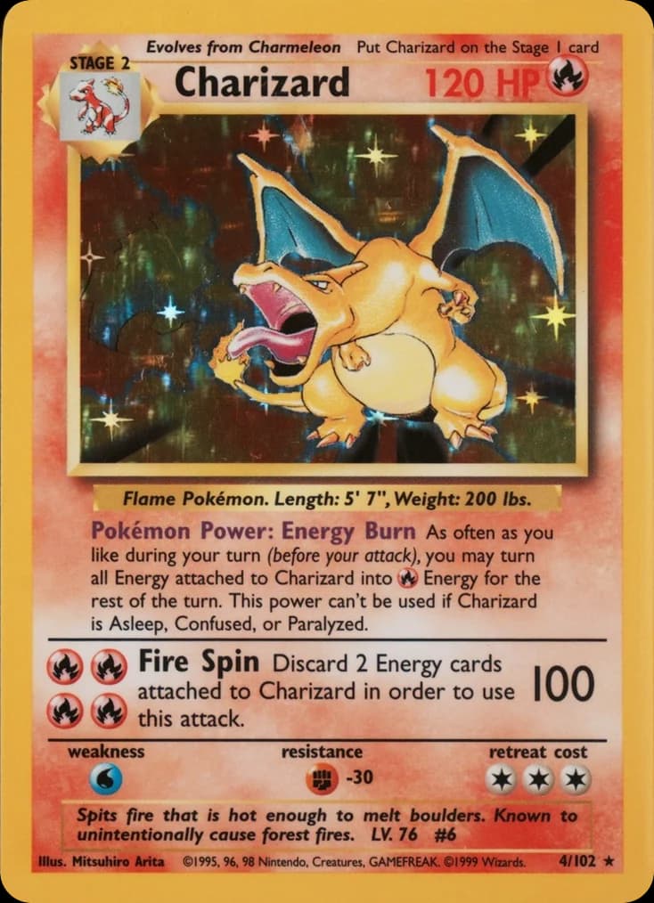 Charizard — Base #4/102, PSA 5