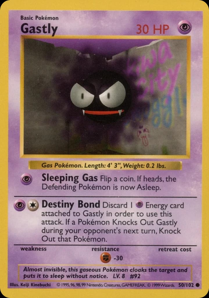 Gastly — Base #50/102, PSA 9