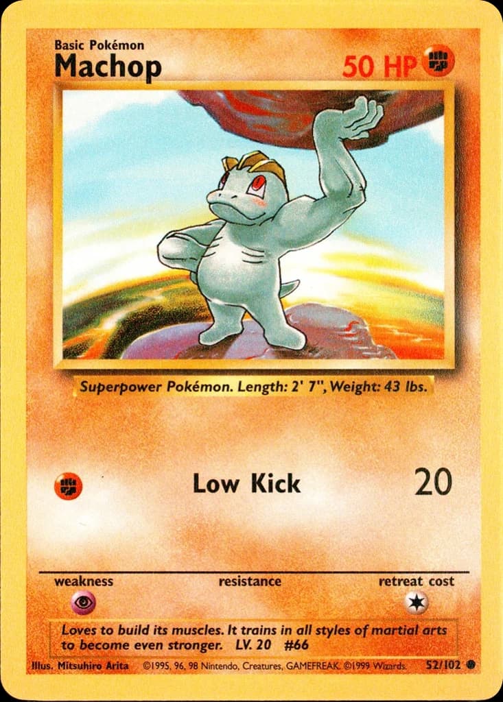 Machop — Base #52/102, PSA 10
